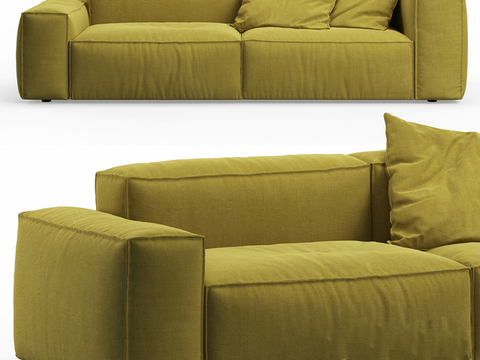 Modern minimalist fabric double sofa free