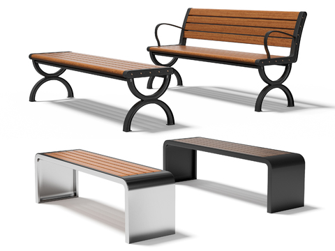 Modern Outdoor Park Bench