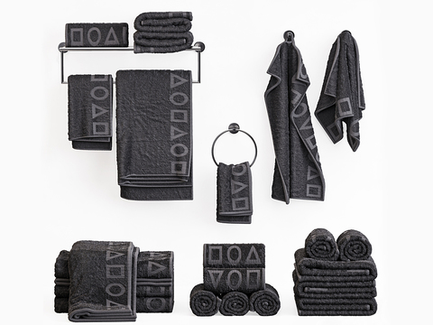 Modern black towel roll