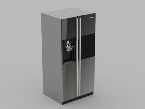 Modern Minimalist Stainless Steel Double Door Refrigerator Free