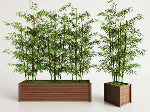 Bamboo flower bed flower box