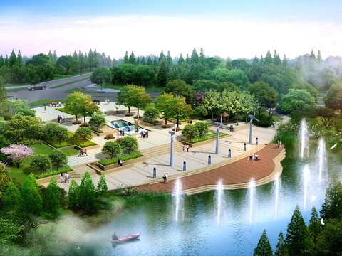 Wetland Park Square Fountain psd