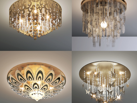 Modern Crystal Ceiling Lamp Combo