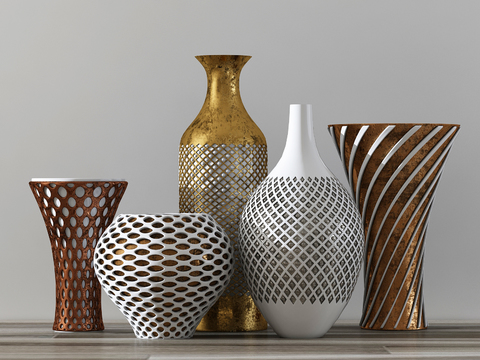 Modern gold-plated vase