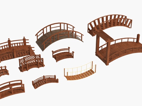 Combination of Chinese-style Wooden Arch Bridge