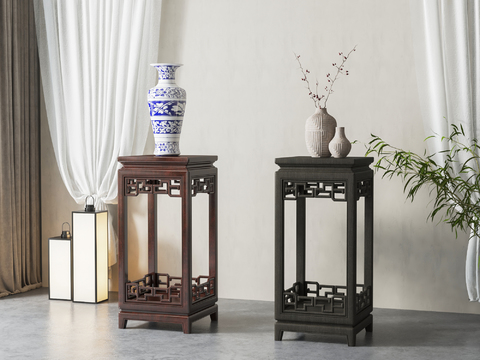 Neo-Chinese Style side several flowers several flower stand