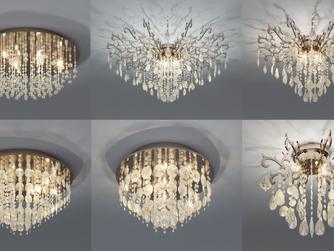 Modern Crystal Ceiling Lamp Combo