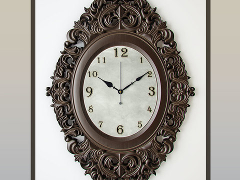 European-style carved wall clock