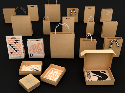 Handbag kraft paper packaging box