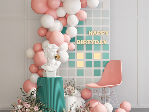 Nordic Birthday Balloon Sculpture Art Display