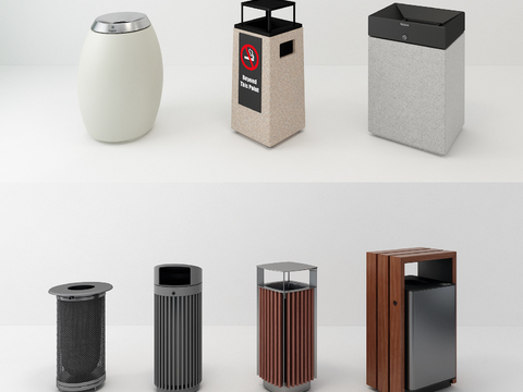 Modern outdoor trash can