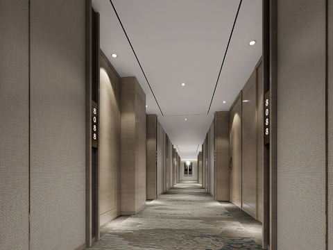 Modern Hotel Corridor