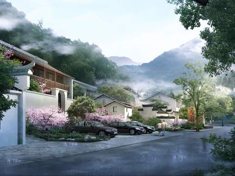 Neo-Chinese Style country house psd