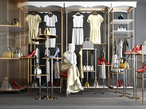 Modern Clothing Display Rack Shoe Rack