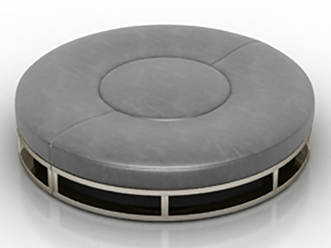 Modern Minimalist Stainless Steel Leather Round Public Sofa Stool Free