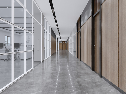 Modern office corridor free