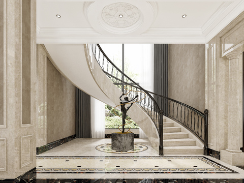 European-style revolving staircase