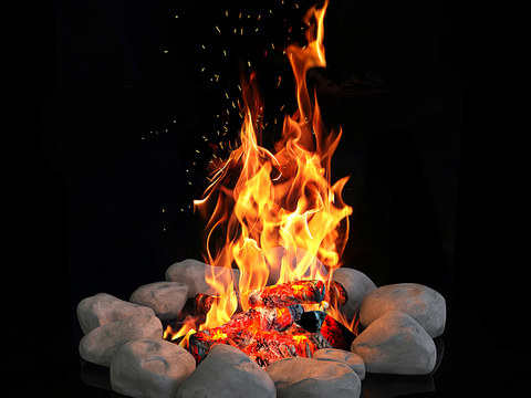 Modern stone bonfire