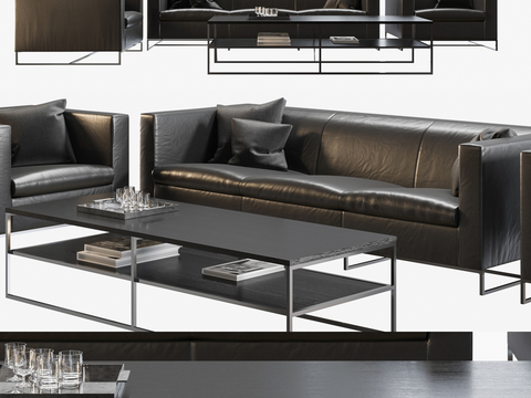 Modern Leather Office Sofa Combo