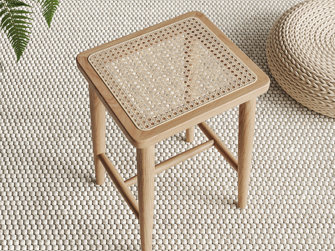 Rattan Stool Low Stool Futon