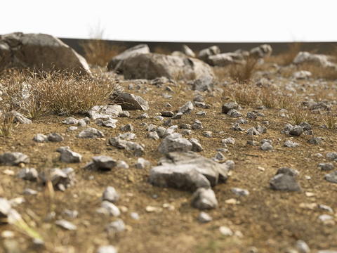 Landscape Stone Stone Grass Wasteland