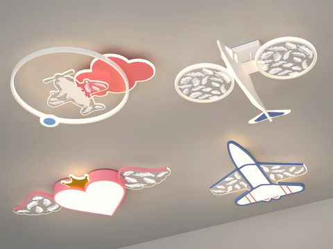 Modern children's aircraft ceiling lamp