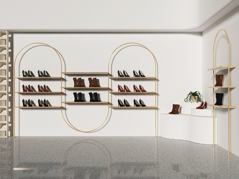 Modern Shoe Store Shoe Rack