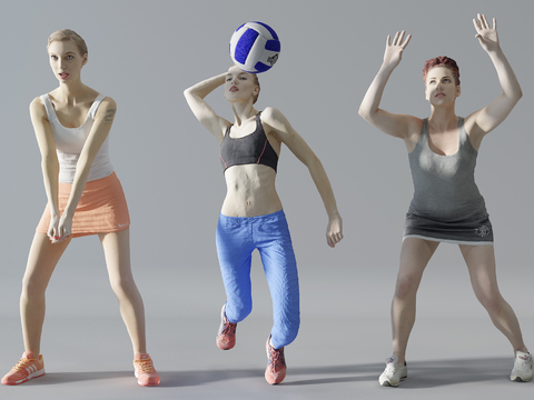 Modern volleyball sport female figure free