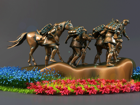 Modern Red Army Revolutionary Copper Sculpture