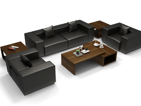 Modern Leather Office Sofa Combo