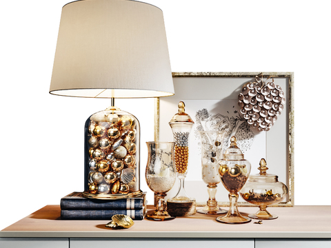 Modern champagne gold decorative table lamp ornaments