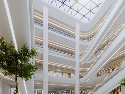 Modern building materials mall atrium