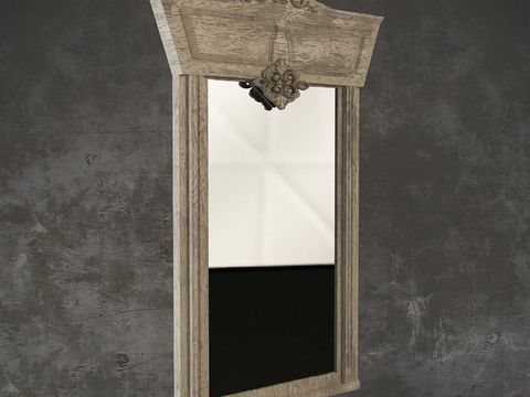 European-style wooden mirror for free