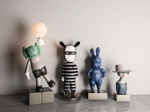 Modern cartoon character sculpture