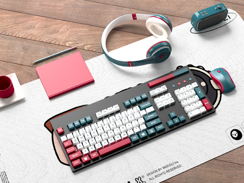 Memphis Style fashion computer keyboard headset radio