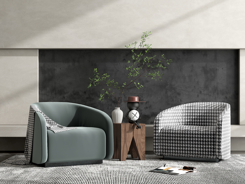 Fendi modern fabric single sofa