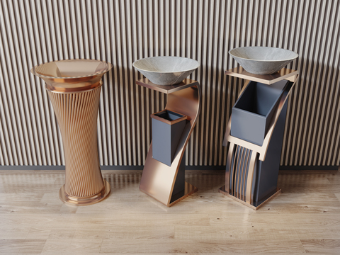 Modern metal dustbin