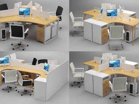 Modern Office Desk and Chair Staff Card Desk and Chair