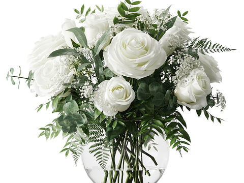 Modern White Rose Vase Floriculture