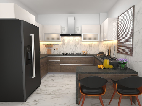 Modern open kitchen for free