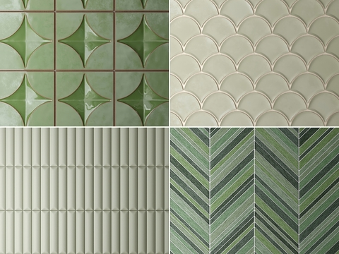 Modern green mosaic tile