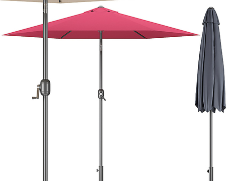 Modern retractable outdoor parasol