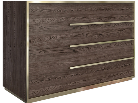 Neo-Chinese Style Affordable Luxury Style Metal Solid Wood Side Cabinet Free