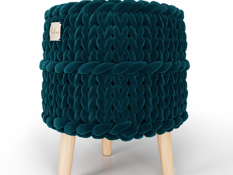 Nordic Simple Solid Wood Rope Round Stool Free