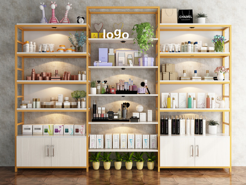 Modern cosmetics store container shelf