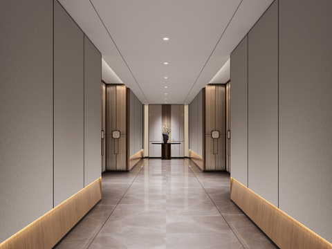 New Chinese Hotel Corridor