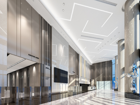 Business lobby of modern office building