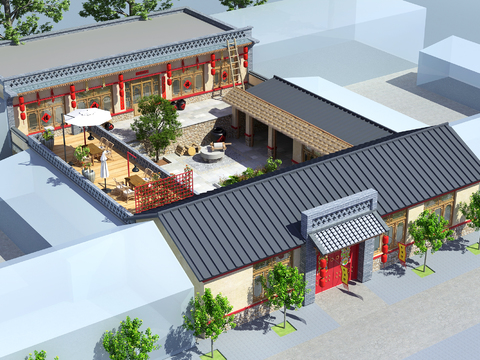 Bird's-eye View Planning of New Chinese-style Rural Courtyard