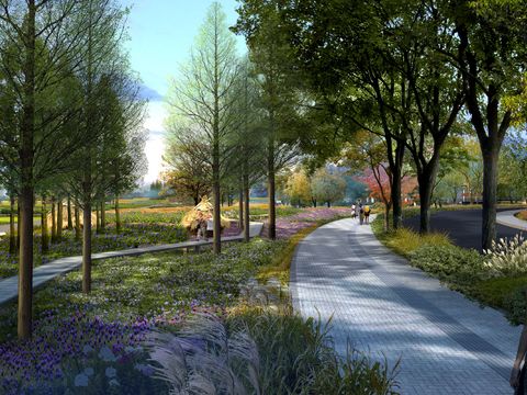 modern trail park garden psd