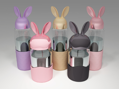 Modern glass rabbit ears cup